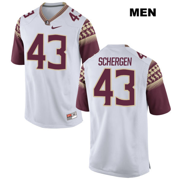 Men's NCAA Nike Florida State Seminoles #43 Joseph Schergen College White Stitched Authentic Football Jersey PYM0269KY